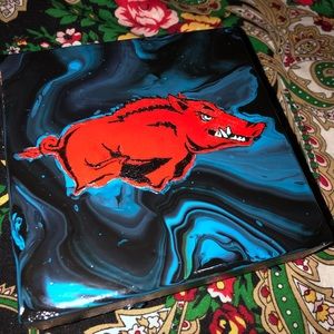 Razorback Painting with Paint Pour